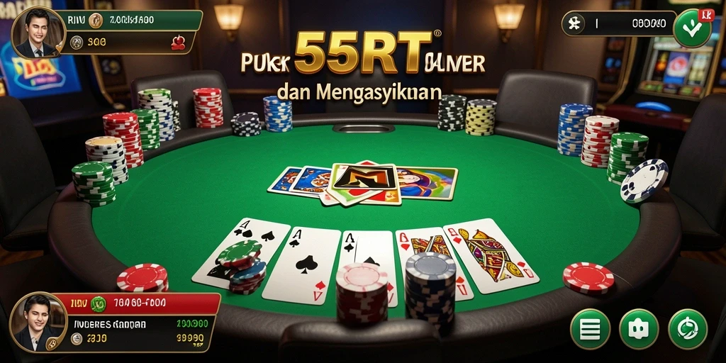 Tampilan gameplay Poker yang mendebarkan di 55RT.