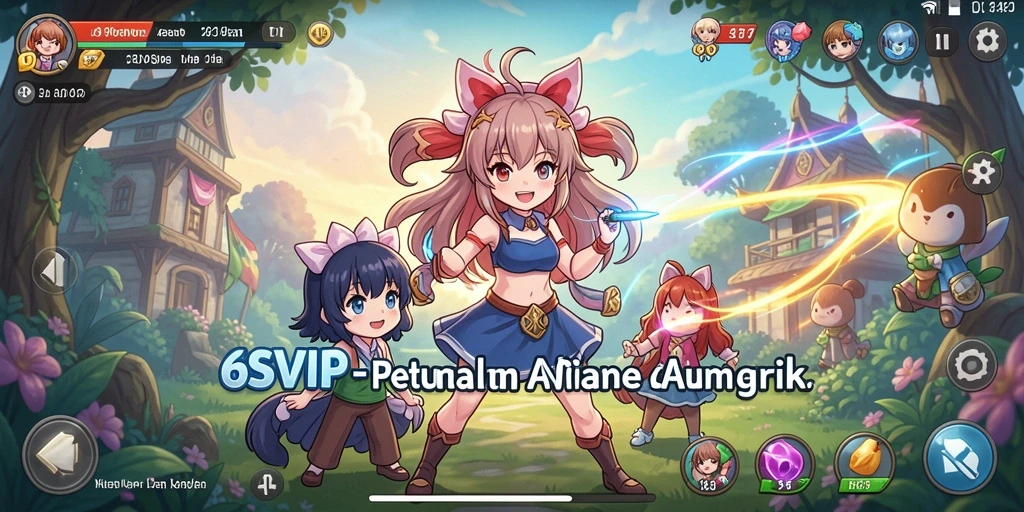 Tampilan gameplay 6SVIP dengan karakter Anime yang menarik.