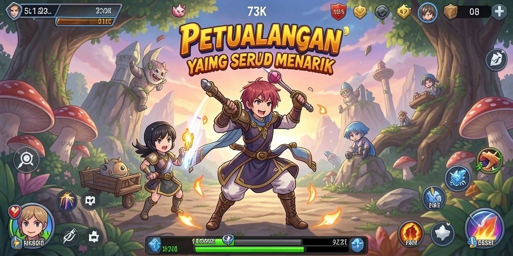 Tampilan menarik dari gameplay 73K yang penuh aksi dan strategi.