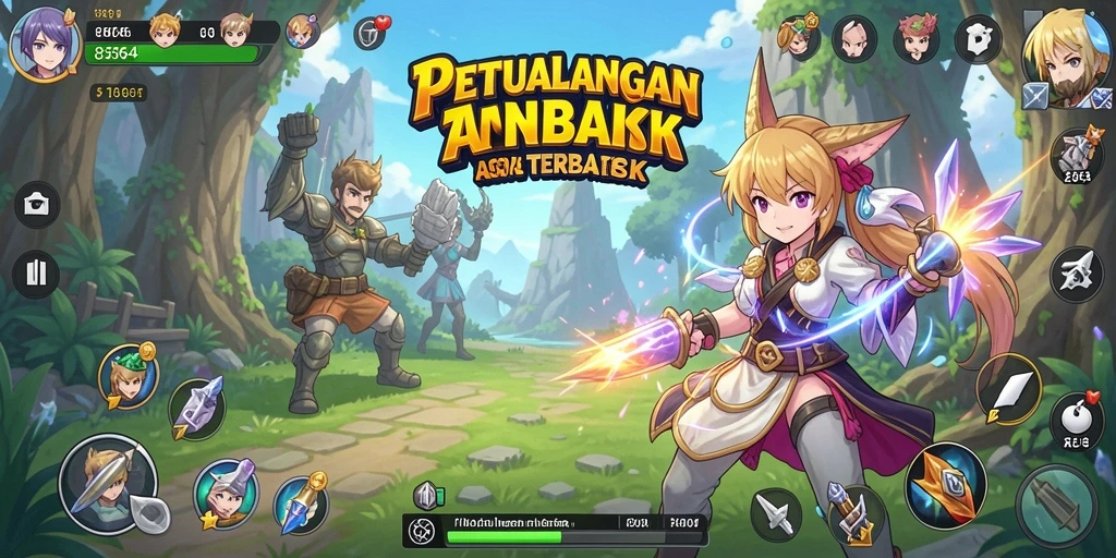 Screenshot utama 8364 menampilkan pertarungan epik antara karakter anime.