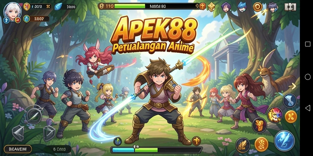 Screenshot APEK88 menunjukkan aksi karakter dalam pertempuran epik.
