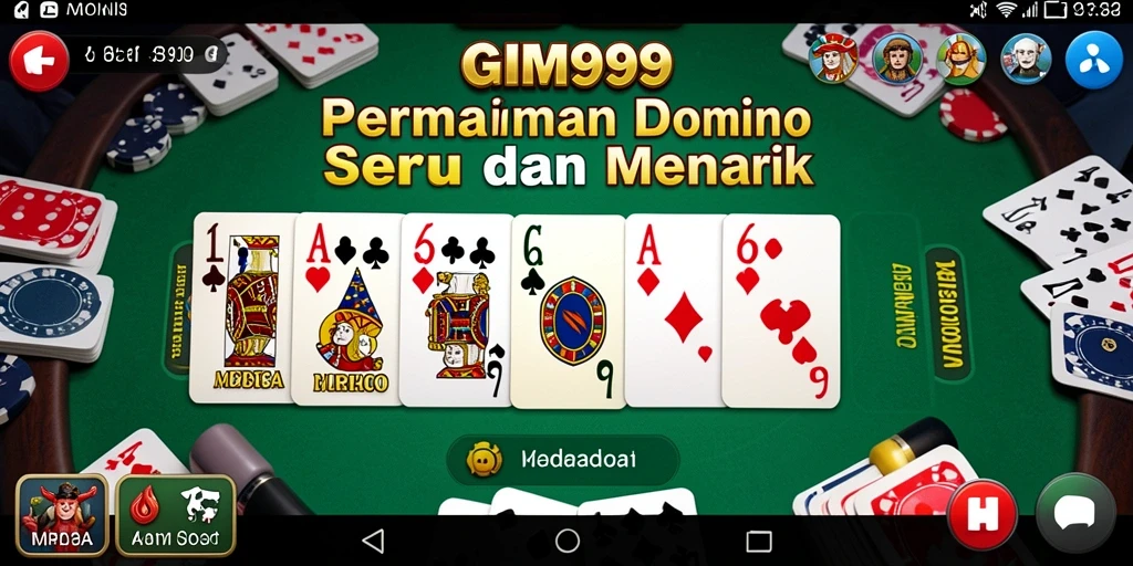 Screenshot gameplay GIM999 menunjukkan suasana permainan Domino yang hidup.