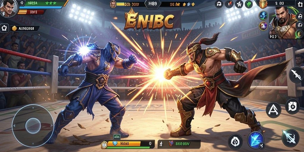 Screenshot HR89 menampilkan aksi pertarungan yang intens dan seru.
