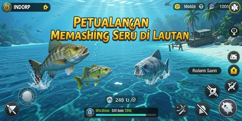 Gambaran tampilan visual menakjubkan gameplay memancing di INDORP.