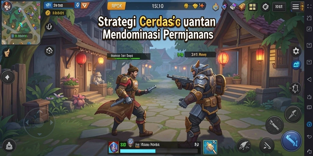 Screenshot utama RPOK menampilkan pertempuran strategi yang intens.