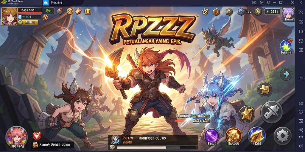 Gameplay Anime RPZZZ yang penuh aksi dan petualangan seru.