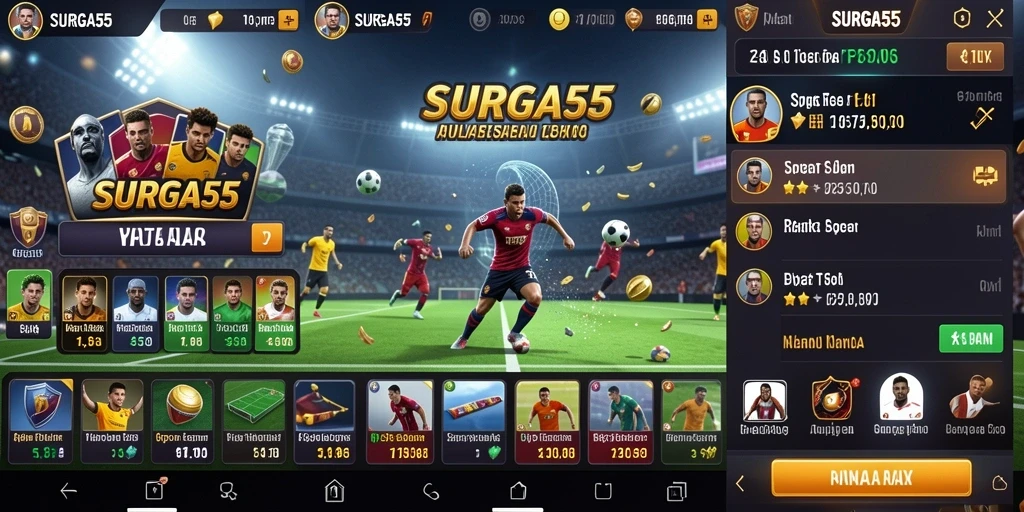 Screenshot utama SURGA55 menampilkan antarmuka taruhan Sportsbook yang menarik.